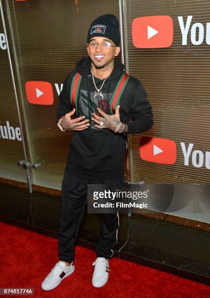 Bryant Myers at YouTube Musica sin fronteras A Celebration of Latin Music at Jewel Nightclub at the Aria Resort & Casino on November 15, 2017 in Las...
