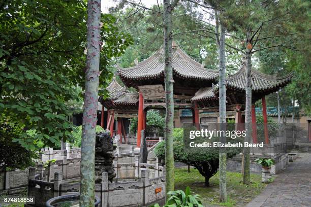 courtyard of the great mosque, xian, china - grande mosquée photos et images de collection