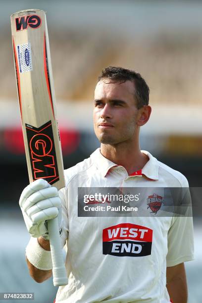 Jake Weatherald of South Australia walks from the field after being dismissed during day four of the Sheffield Shield match between Western Australia...