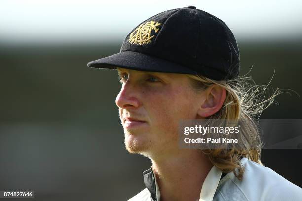 David Moody of Western Australia looks on while fielding during day four of the Sheffield Shield match between Western Australia and South Australia...