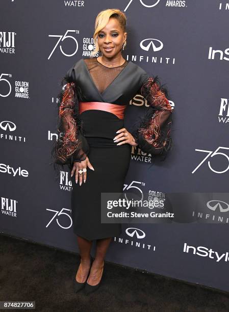 Mary J. Blige arrives at the Hollywood Foreign Press Association And InStyle Celebrate The 75th Anniversary Of The Golden Globe Awards at Catch LA on...