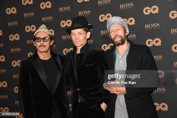 Fashion designer Haider Ackermann, GQ 2017 award winner Daniel de la Falaise and Benoit Peverelli attend the Les GQ Men Of The Year Awards 2017:...