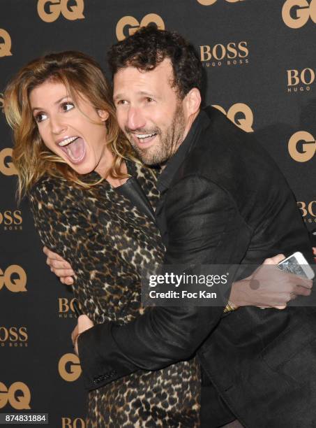 Presenter Caroline Ithurbideand her husband Boris Ehrgott attend the Les GQ Men Of The Year Awards 2017: Photocall at Trianon on November 15, 2017 in...