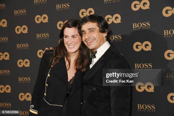 Osnath Assayag Wizman and Ariel Wizman attend the Les GQ Men Of The Year Awards 2017: Photocall at Trianon on November 15, 2017 in Paris, France.