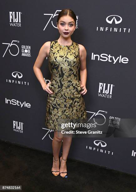 Sarah Hyland arrives at the Hollywood Foreign Press Association And InStyle Celebrate The 75th Anniversary Of The Golden Globe Awards at Catch LA on...