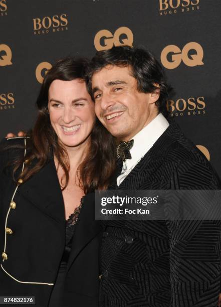 Osnath Assayag Wizman and Ariel Wizman attend the Les GQ Men Of The Year Awards 2017: Photocall at Trianon on November 15, 2017 in Paris, France.