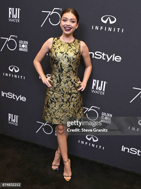 Sarah Hyland arrives at the Hollywood Foreign Press Association And InStyle Celebrate The 75th Anniversary Of The Golden Globe Awards at Catch LA on...