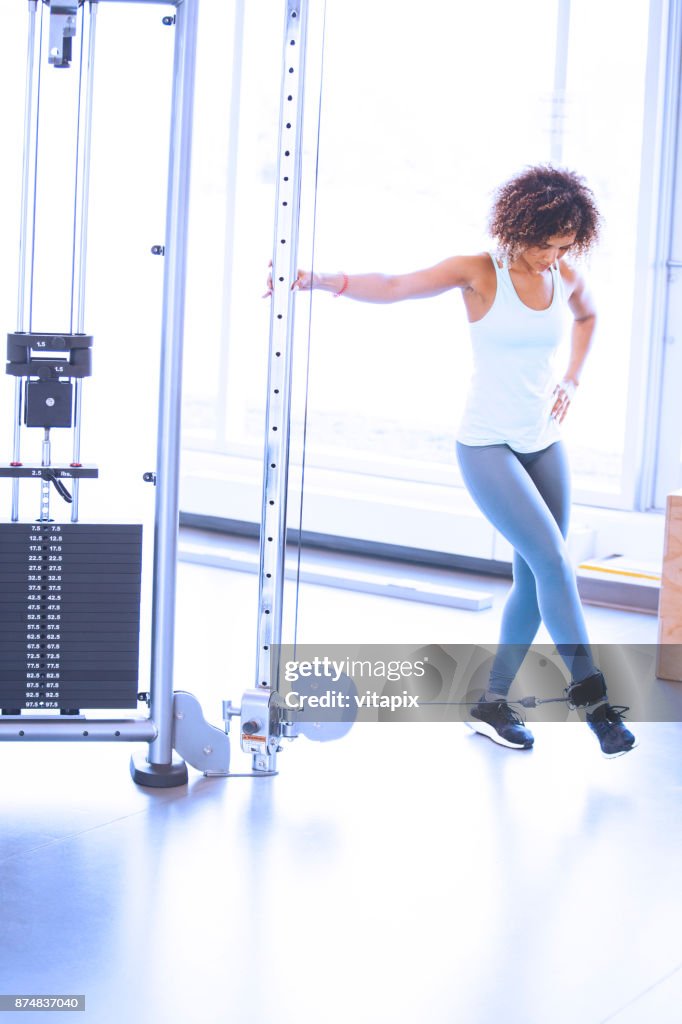 Woman Working out at the Gym