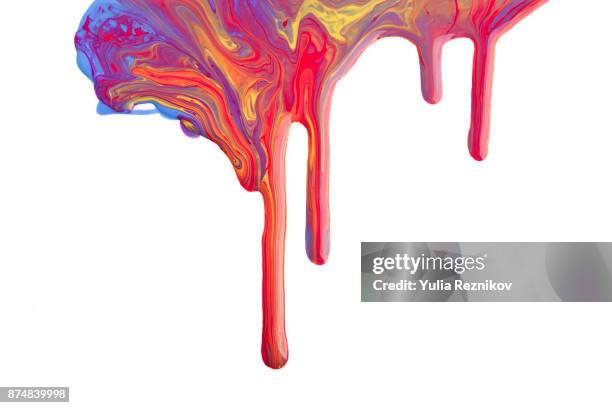 falling colorful drops of paint - nagellack stock-fotos und bilder