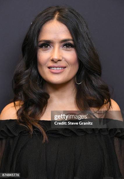 Salma Hayek arrives at the Hollywood Foreign Press Association And InStyle Celebrate The 75th Anniversary Of The Golden Globe Awards at Catch LA on...