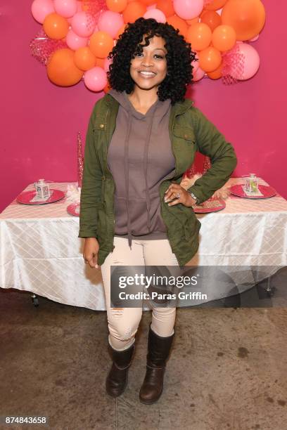 Personality Monyetta Shaw attends Spreading Ambition Food Drive at CheeseCaked on November 15, 2017 in Atlanta, Georgia.
