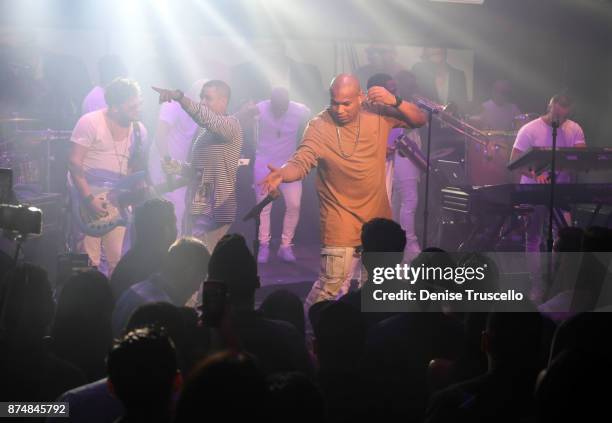 Gente De Zona performs at Pandora Noche de Musica at Hakkasan Nightclub at MGM Grande Hotel and Casino on November 15, 2017 in Las Vegas, Nevada.