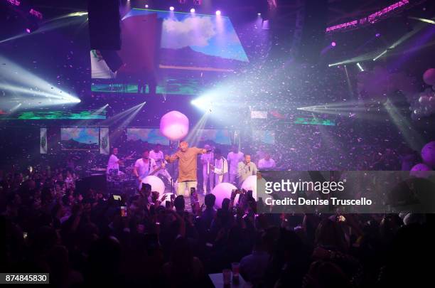 Gente De Zona performs at Pandora Noche de Musica at Hakkasan Nightclub at MGM Grande Hotel and Casino on November 15, 2017 in Las Vegas, Nevada.