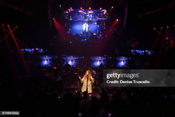 Sofia Reyes performs at Pandora Noche de Musica at Hakkasan Nightclub at MGM Grande Hotel and Casino on November 15, 2017 in Las Vegas, Nevada.