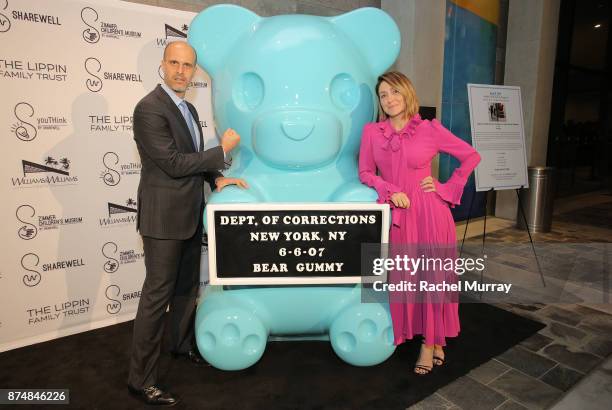 Actress Sasha Alexander and Edoardo Ponti attend the Sharewell/Zimmer Children's Museum Discovery Award Dinner at the Skirball Cultural Center on...