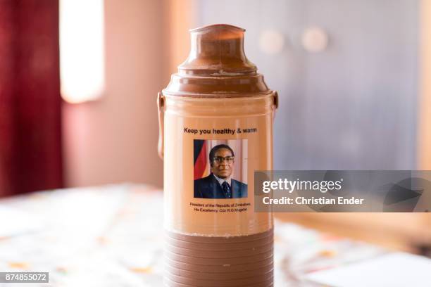 Banket, Zimbabwe A Termo jug with the image of Robert Mugabe and the description: "Keep you healthy &warm. President of the Republic of Zimbabwe, His...