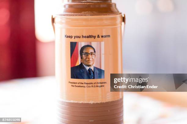 Banket, Zimbabwe A Termo jug with the image of Robert Mugabe and the description: "Keep you healthy &warm. President of the Republic of Zimbabwe, His...