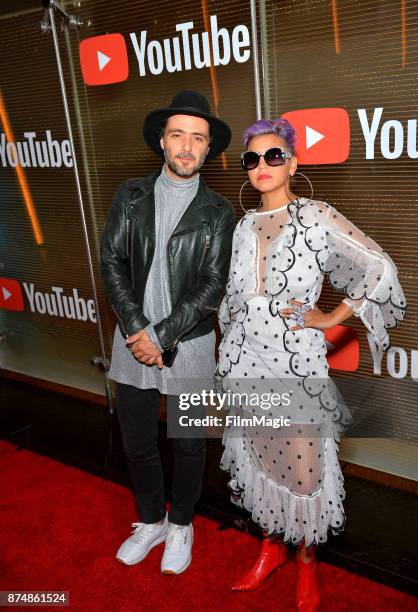 Simon Mejia and Liliana Saumet of Bomba Estereo at YouTube Musica sin fronteras A Celebration of Latin Music at Jewel Nightclub at the Aria Resort &...