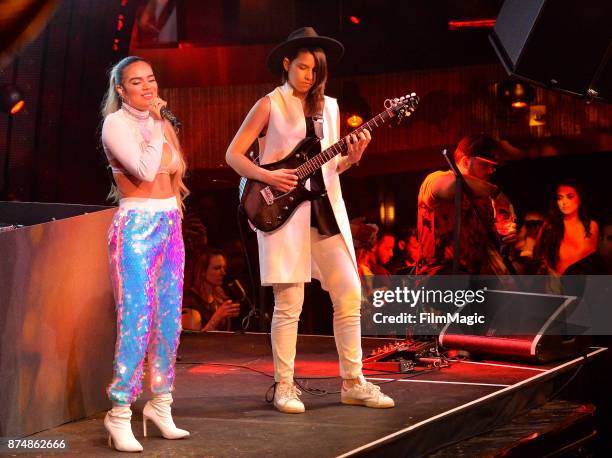 Karol G performs onstage at YouTube Musica sin fronteras A Celebration of Latin Music at Jewel Nightclub at the Aria Resort & Casino on November 15,...