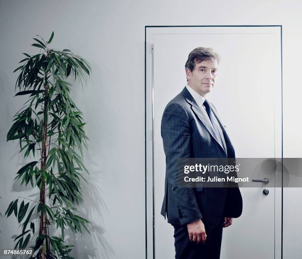 Politician Arnaud Montebourg is photographed for Le Monde on September, 2013 in Paris, France.