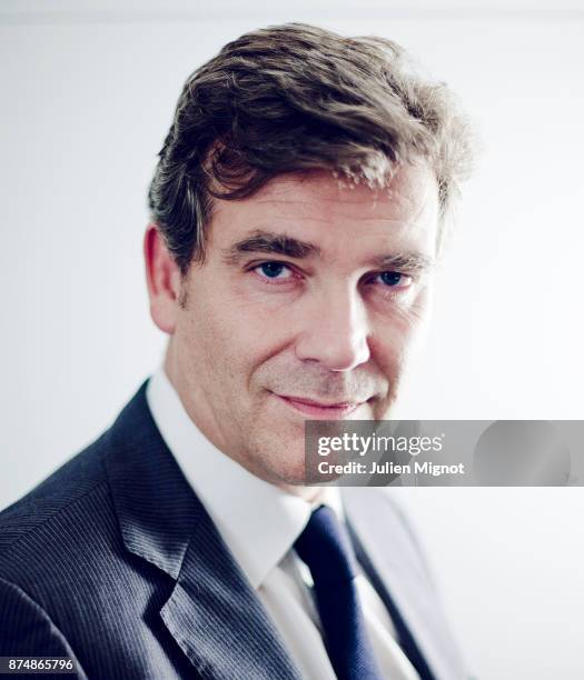 Politician Arnaud Montebourg is photographed for Le Monde on September, 2013 in Paris, France.