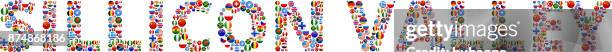silizium-tal welt fahnen vector buttons - silicon valley stock-grafiken, -clipart, -cartoons und -symbole