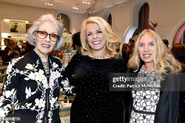 Barbara Tober, Betsy McCaughey and Lauren Lawrence attend Barbara Tober hosts a party for "AVEDON: Something Personal" at Museum of Art and Design on...