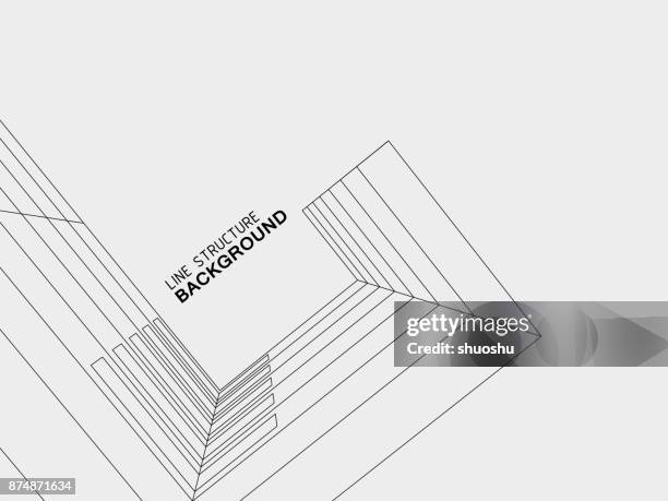 line structure background - architecture perspective stock illustrations