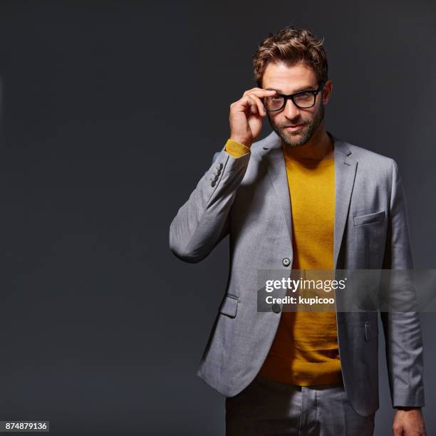 i've got a clear vision for my business - beard glasses stock pictures, royalty-free photos & images