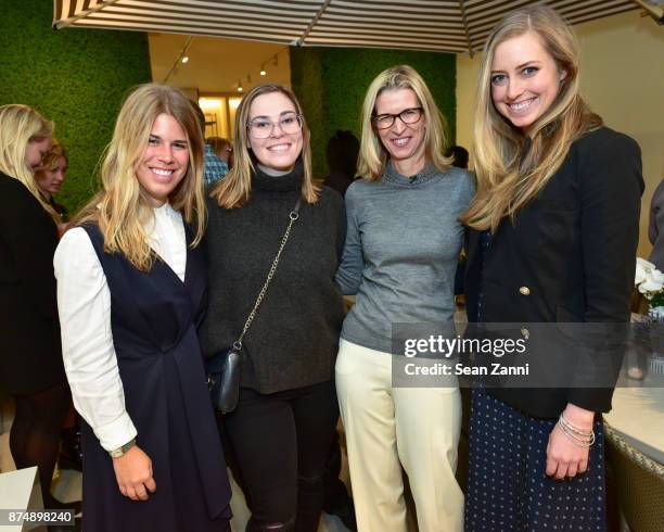 Kathryn Given, Elizabeth Hubesch, Alexis Contant and Madeline O'Malley attend JANUS et Cie Spring 2018 Press Preview Event at 221 East 59th Street...