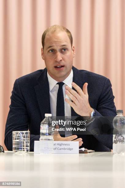 Prince William, Duke of Cambridge attends the final meeting of The Royal Foundation's Taskforce on the Prevention of Cyberbullying during his visit...