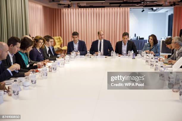 Prince William, Duke of Cambridge attends the final meeting of The Royal Foundation's Taskforce on the Prevention of Cyberbullying during his visit...