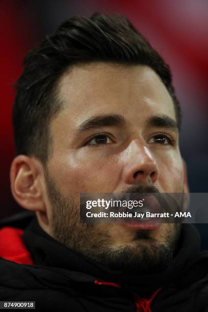 Roman Burki of Switzerland during the FIFA 2018 World Cup Qualifier Play-Off: Second Leg between Switzerland and Northern Ireland at St. Jakob-Park...