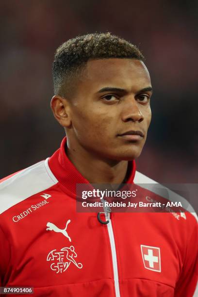 Manuel Akanji of Switzerland during the FIFA 2018 World Cup Qualifier Play-Off: Second Leg between Switzerland and Northern Ireland at St. Jakob-Park...