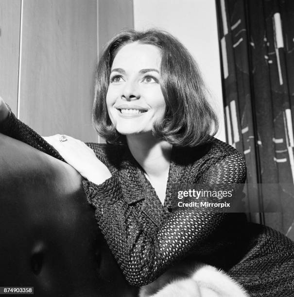 Karin Dor, German actress, pictured in her hotel suite, London, Tuesday 16th November 1965. Karin is in the UK to film background scenes for Der...