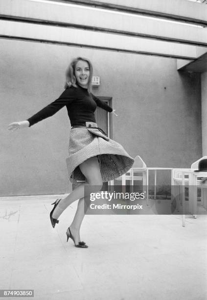 Karin Dor, German actress, in the UK to film scenes for new James Bond film, You Only Live Twice, she plays Spectre agent Helga Brandt, pictured at...