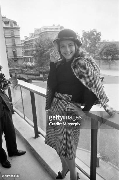 Karin Dor, German actress, in the UK to film scenes for new James Bond film, You Only Live Twice, she plays Spectre agent Helga Brandt, pictured at...