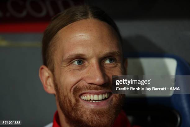 Michael Lang of Switzerland during the FIFA 2018 World Cup Qualifier Play-Off: Second Leg between Switzerland and Northern Ireland at St. Jakob-Park...