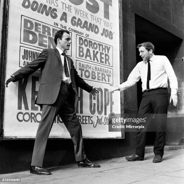 Trouble at the Empire Theatre, Liverpool, where David Frost and Kenneth Cope are appearing. After playing 'conkers' with ice lollies Frost saw the...