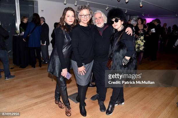 Andrea Blanch, Alicia Longwell, Gideon Lewin and Joanna Mastroianni attend Barbara Tober hosts a party for "AVEDON: Something Personal" at Museum of...