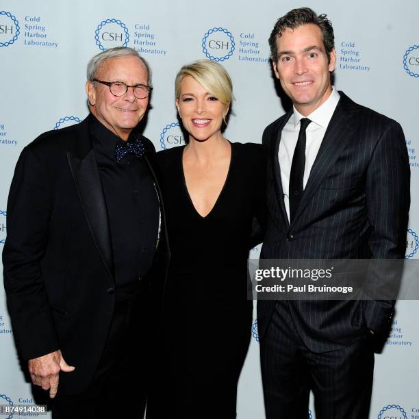 November 15: Tom Brokaw, Megyn Kelly, and Douglas Brunt attend the Cold Spring Harbor Laboratory Double Helix Medals Dinner at the American Museum of...