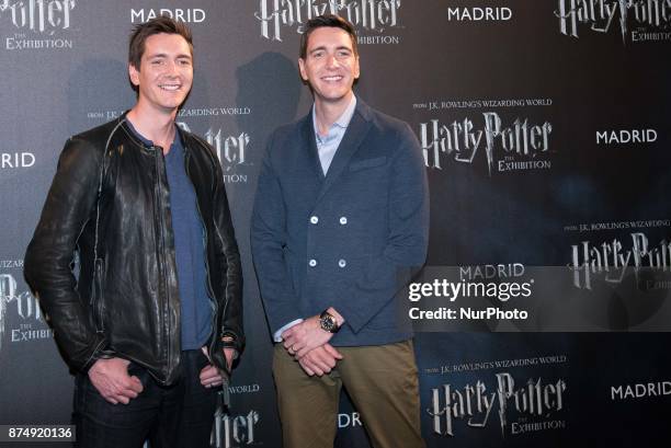 James and Oliver Phelps attend the 'HARRY POTTER: THE EXHIBITION' photocall at IFEMA in Madrid on Nov 16, 2017