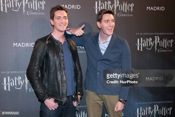 James and Oliver Phelps attend the 'HARRY POTTER: THE EXHIBITION' photocall at IFEMA in Madrid on Nov 16, 2017