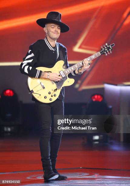 Jesse Huerta of Jesse y Joy performs onstage during The Latin Recording Academy's 2017 Person of The Year Gala held at the Mandalay Bay Convention...