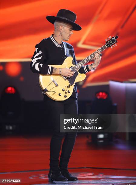 Jesse Huerta of Jesse y Joy performs onstage during The Latin Recording Academy's 2017 Person of The Year Gala held at the Mandalay Bay Convention...