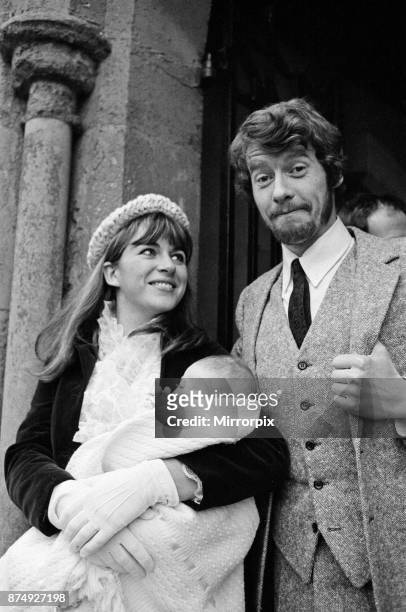 Actor Michael Crawford and his wife Gabrielle at the christening of their second daughter, Lucy. St Giles Parish Church, Shipbourne, near Tonbridge,...