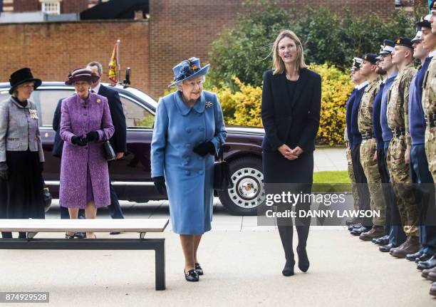 Britain's Queen Elizabeth II arrives to open the Allam Medical Building at the University of Hull, during a visit to Kingston upon Hull on November...