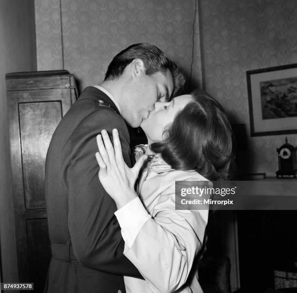 For three hours American film star Robert Wagner was kissing Shirley Anne Field to get the right shot for the film 'The War Lovers' being made at...