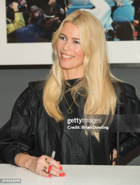 Claudia Schiffer attends her gallery opening and book signing for her book 'Claudia Schiffer' at CWC Gallery on November 16, 2017 in Berlin, Germany.