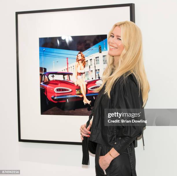 Claudia Schiffer attends her gallery opening and book signing for her book 'Claudia Schiffer' at CWC Gallery on November 16, 2017 in Berlin, Germany.